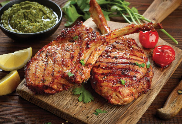 Côtelettes de porc grillées, marinade express