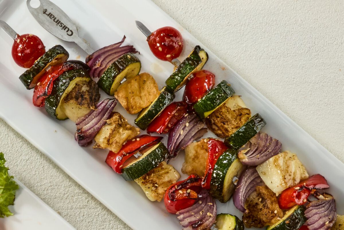 Brochettes de halloumi grillées
