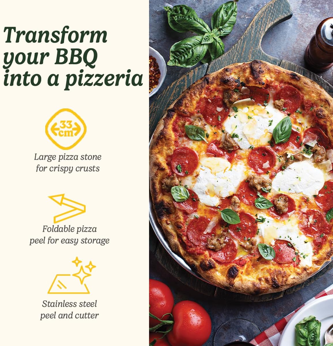 3 Pièces pour grillades de pizzas