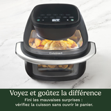 Vue avant de la friteuse à air Cuisinart ClearView™ noire