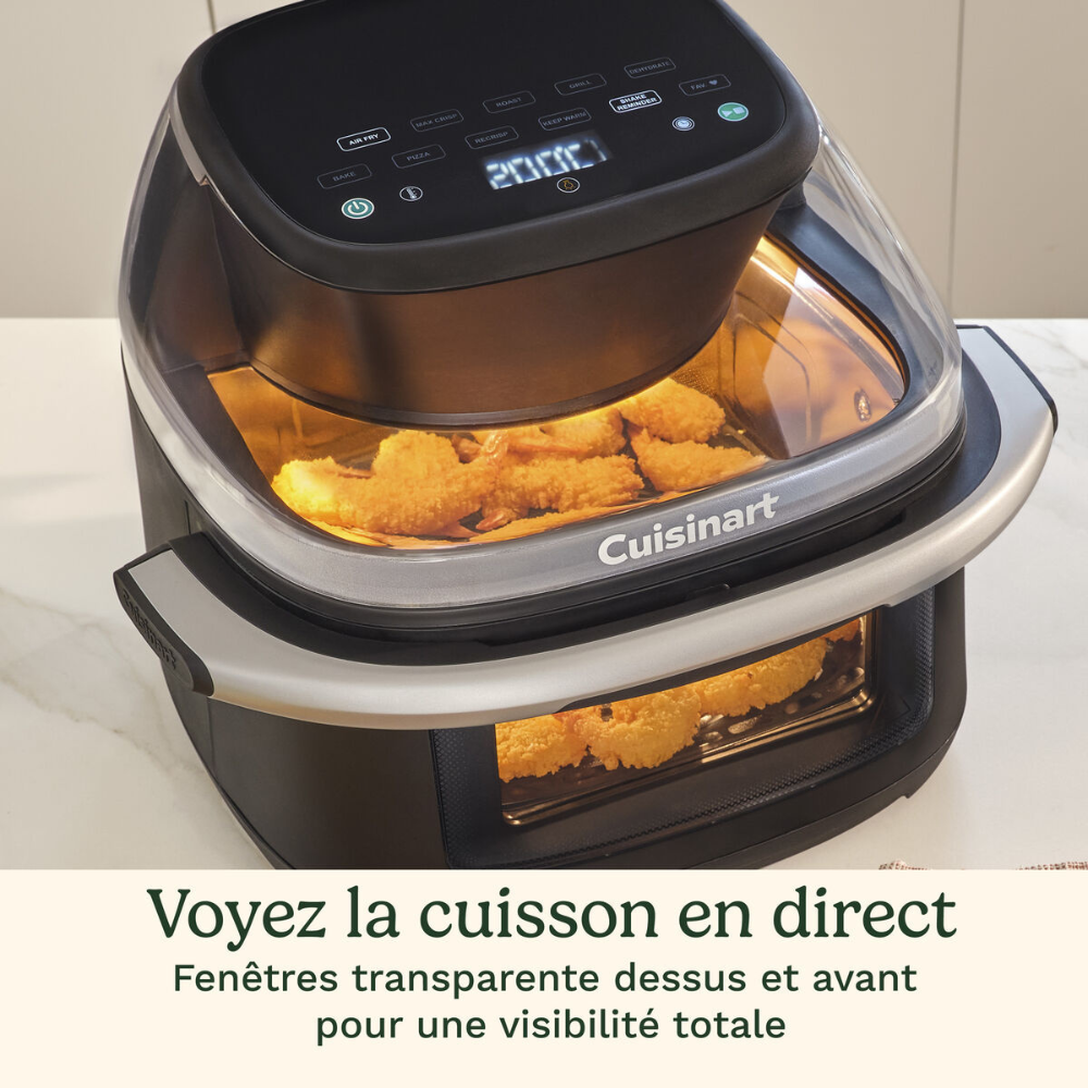 Grande fenêtre ClearView avec éclairage intérieur pour surveiller la cuisson