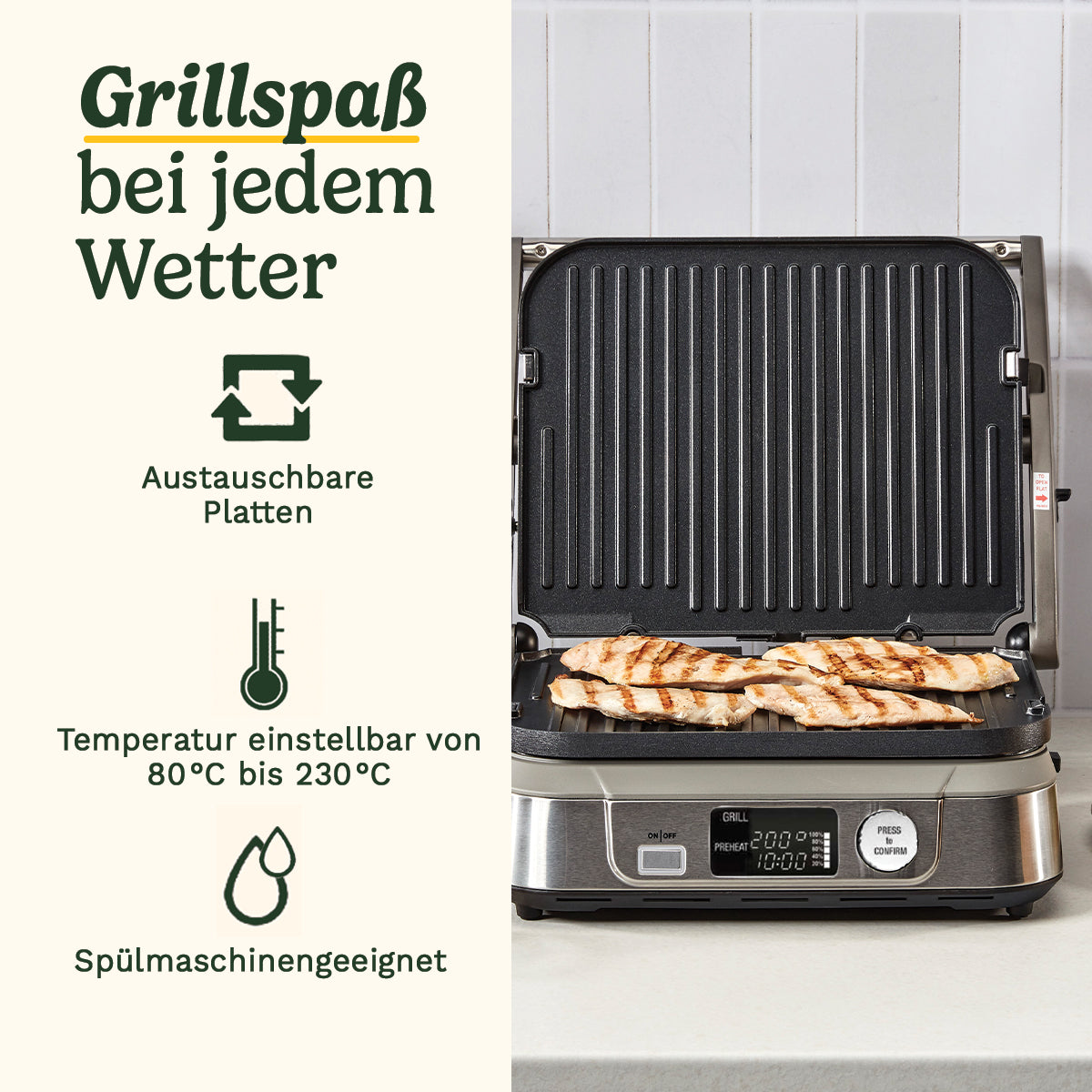 6-in-1 Grill, Griddle & Waffeleisen