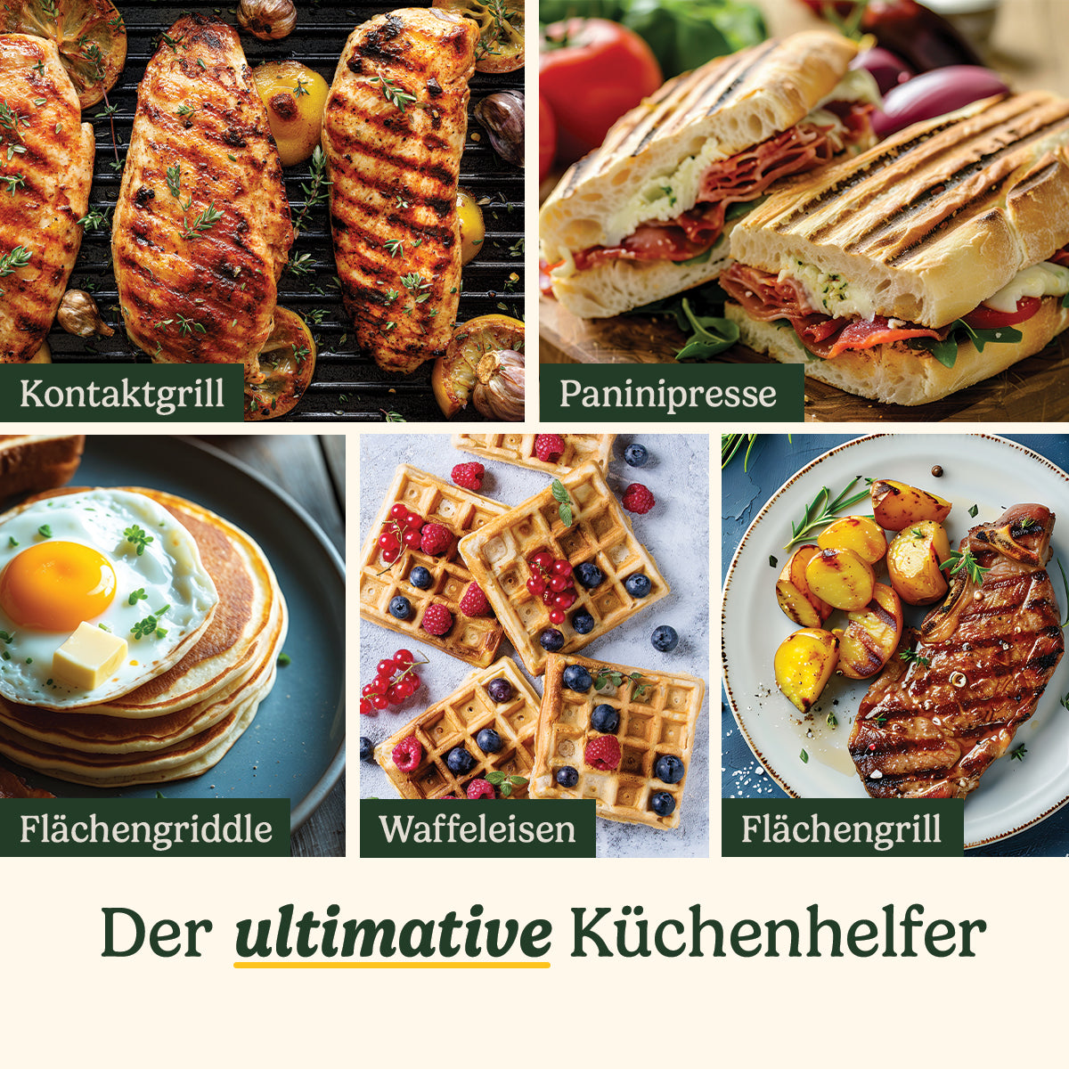6-in-1 Grill, Griddle & Waffeleisen