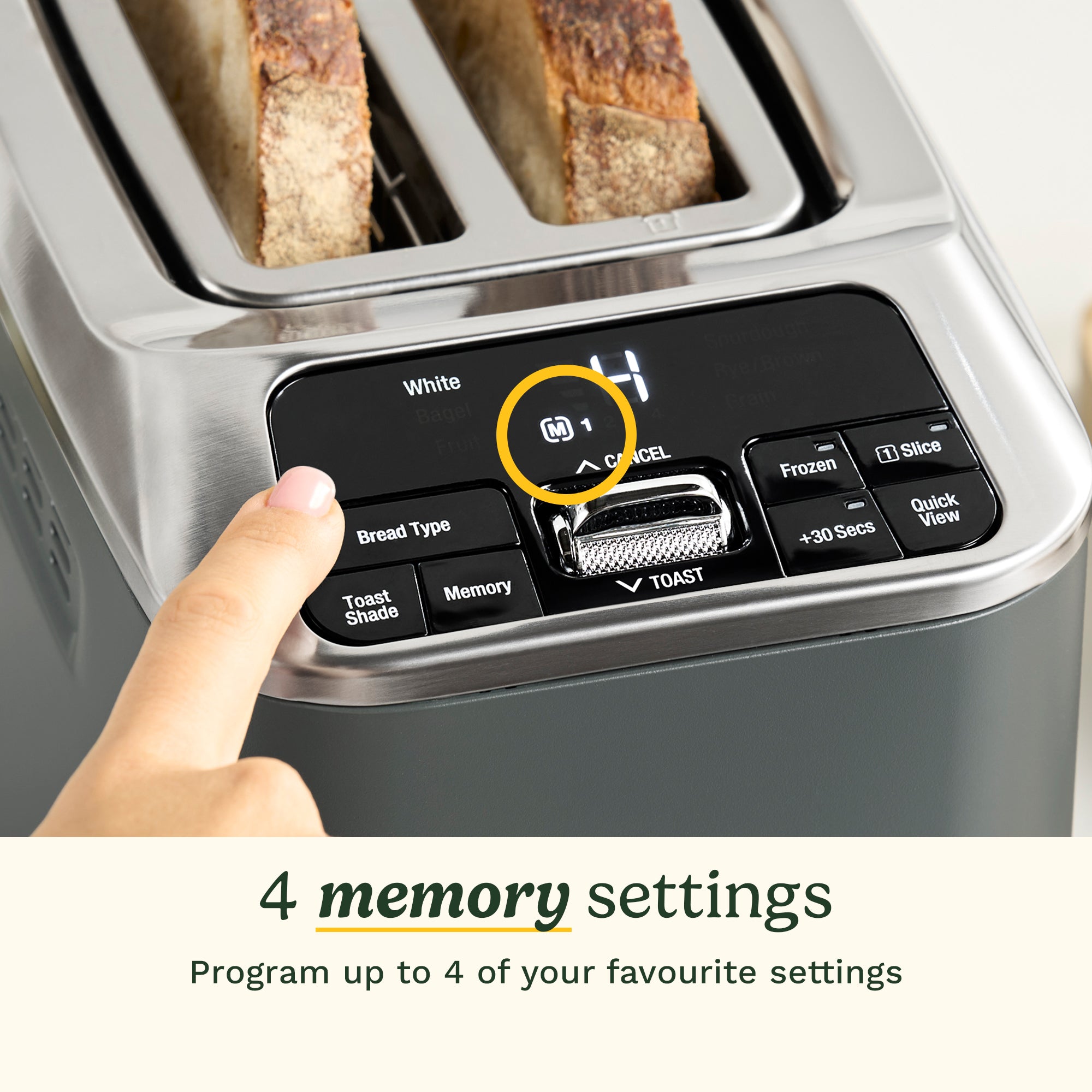 Grille-pain numérique Cuisinart dans une cuisine moderne prêt pour le petit-déjeuner