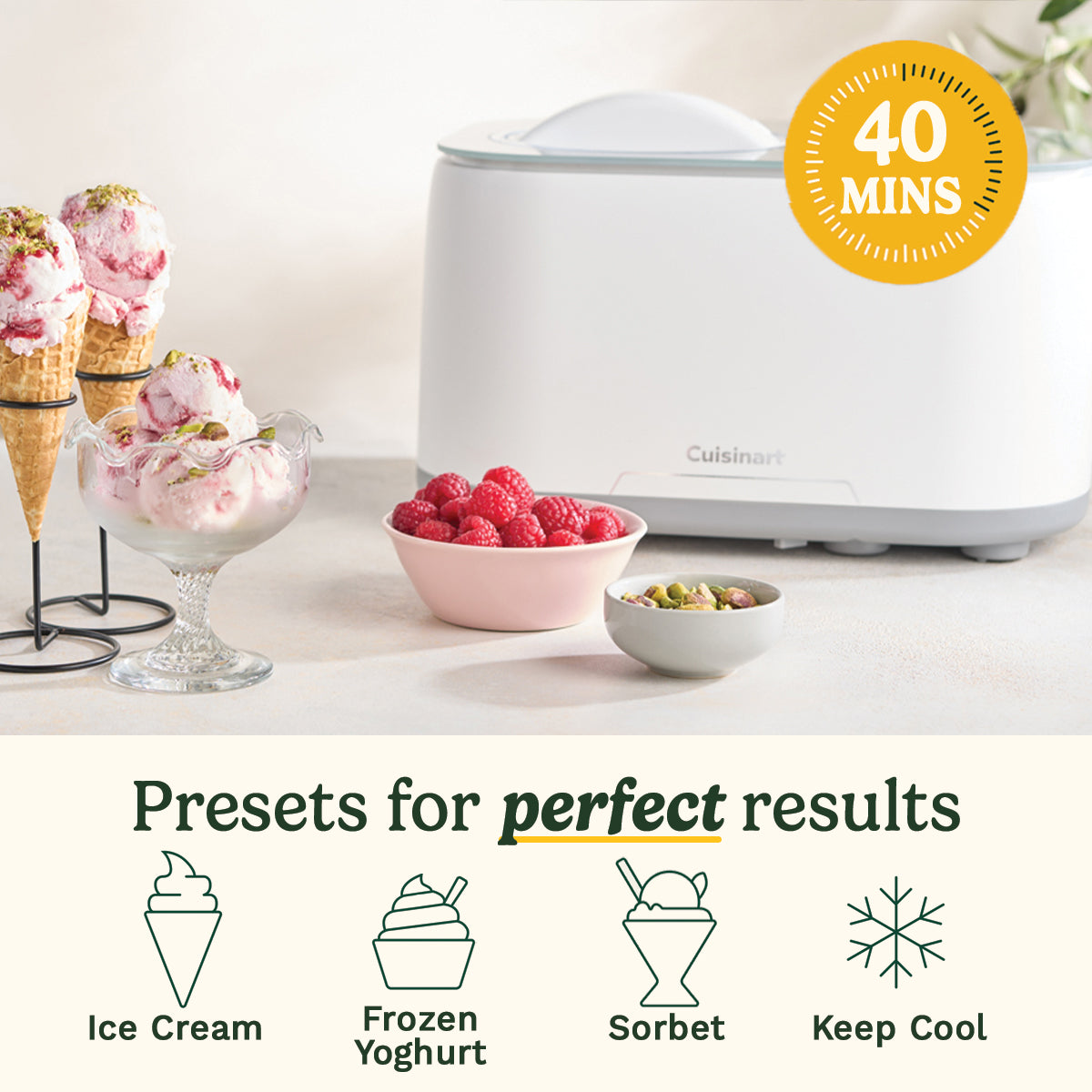 Machine à glace et sorbet compresseur 950 ml